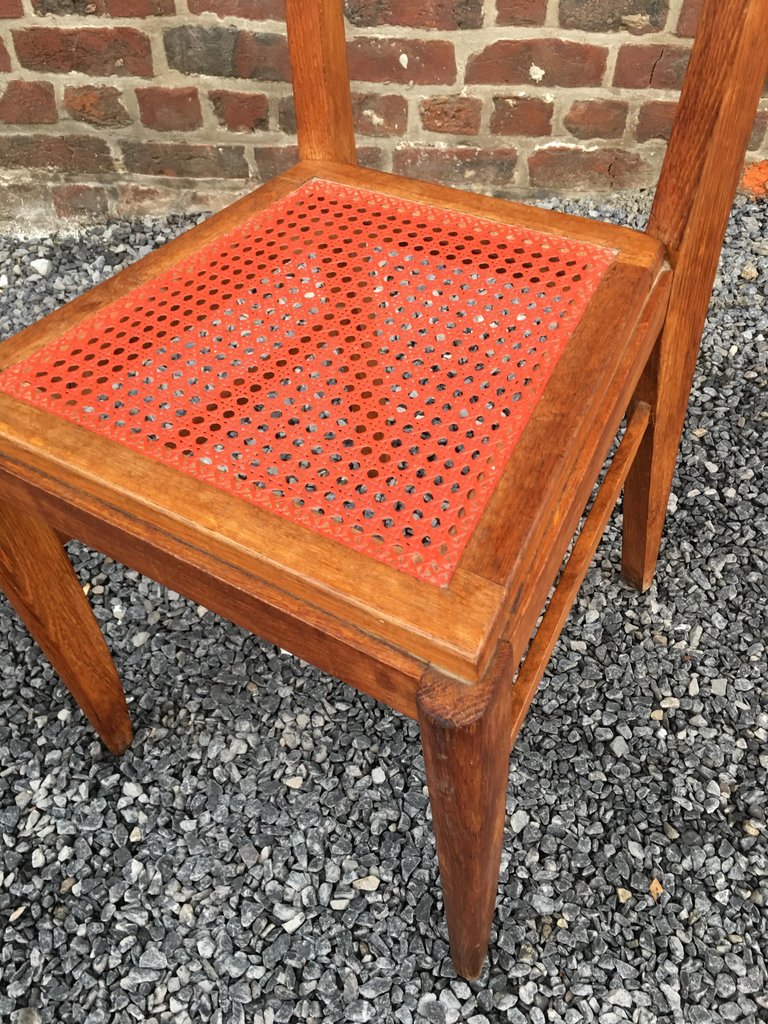 3 Oak Chairs In The Style Of René Gabriel, Circa 1950-photo-1