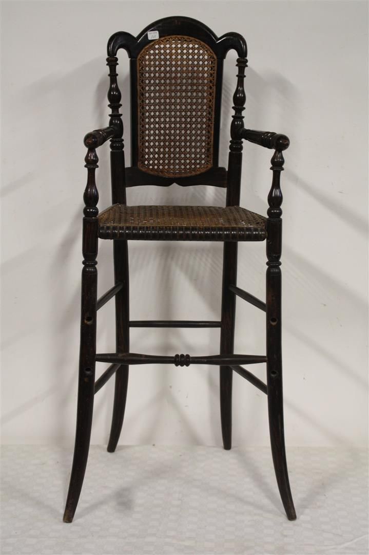 Chaise d'Enfant En Bois Noirci Circa 1900, Style Thonet