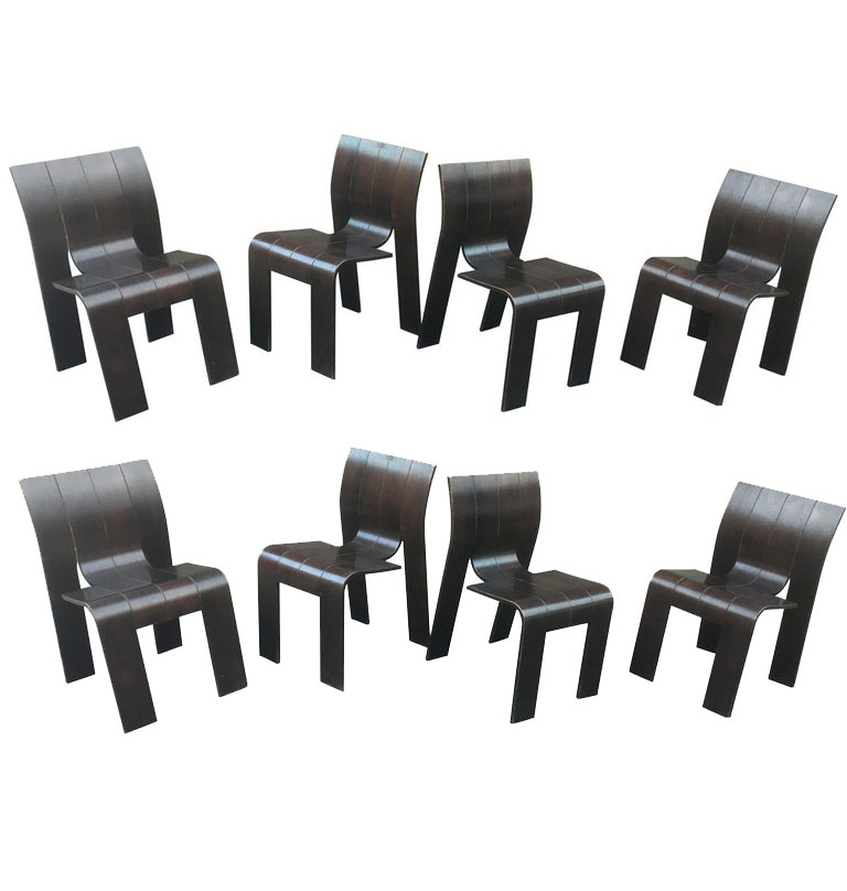 Gijs Bakker,suite De 8 Chaises  Empilables , Ed : Castelijn 1974