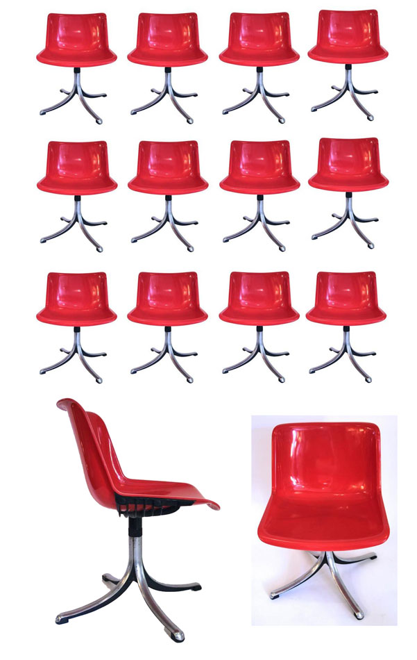 Osvaldo Borsani For Tecno, 12 Modus Chairs Model Aluminum And Plastic Italy, 1970s-photo-2