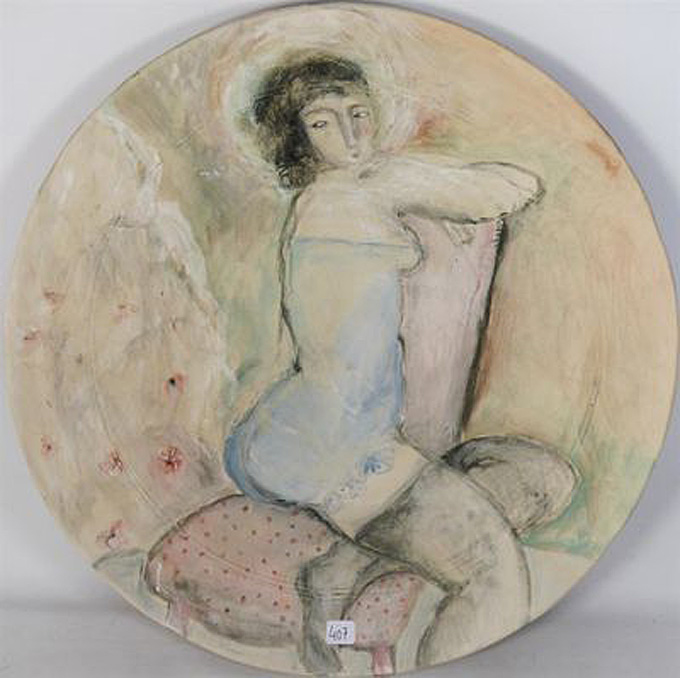 Stephanie Raymond, Large Dish In Ceramic (51 Cm) Signed