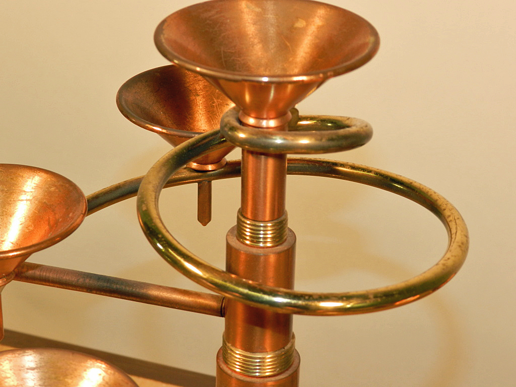 Paire De Candelabres 1970, Bronze, Laiton Et Cuivre -photo-3