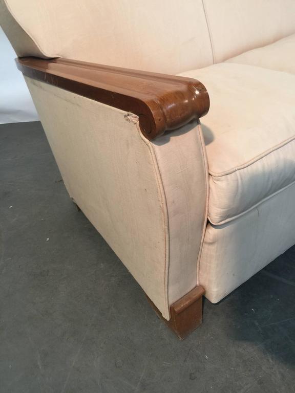 Gaston Poisson, Rare Sofa Art Deco 3 Places In Mahogany, Circa 1930-photo-2