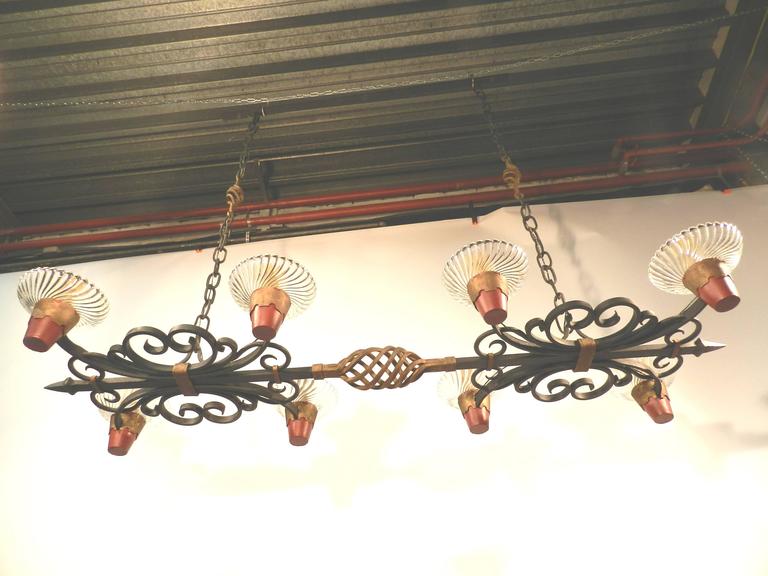 Michel Zadounaisky, Very Large Chandelier Art Deco Neo Rustic, Around 1930-photo-1