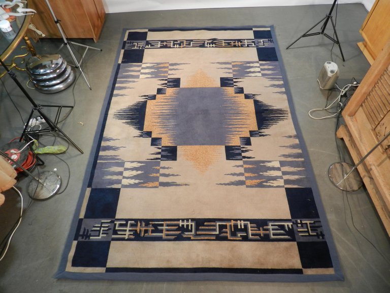 Grand Tapis En Laine Epoque Art-deco Circa 1930-photo-1