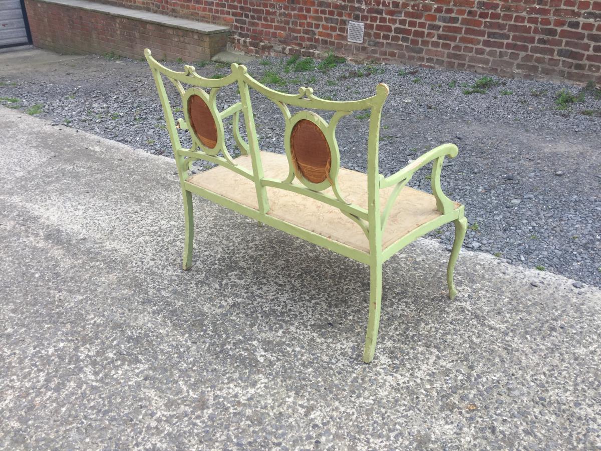 Charmante Banquette Art Nouveau A Optimiser, Circa 1900 -photo-2