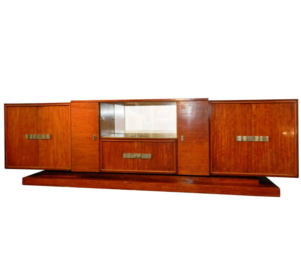 Decoene Freres, Tres Grande Enfilade Epoque Art Deco En Placage d'Acajou Moire, Vers 1930 