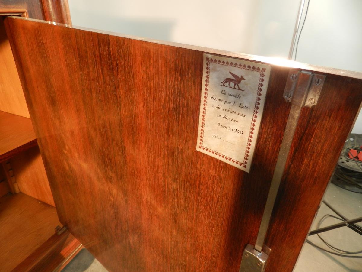 Jules Leleu. Art Deco Sideboard In Rosewood Veneer-photo-4