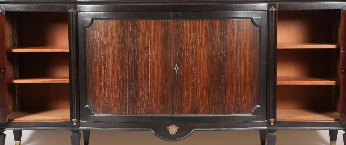 Art Deco Sideboard In Rosewood And Blackened Wood, In The Taste Of André Arbus, Circa 1940-photo-2