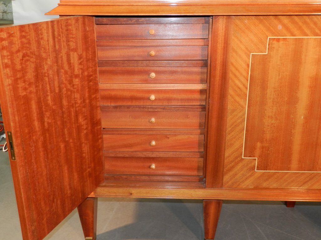 Large Art Deco Mahogany Sideboard Around 1940-photo-2