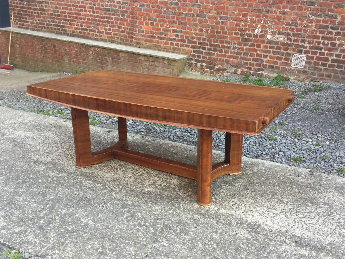 Large Table Art Deco In Rosewood Veneer Circa 1930-photo-2