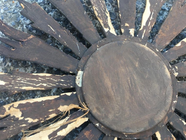 Old Witch Mirror In Golden Wood, Early Twentieth-photo-3