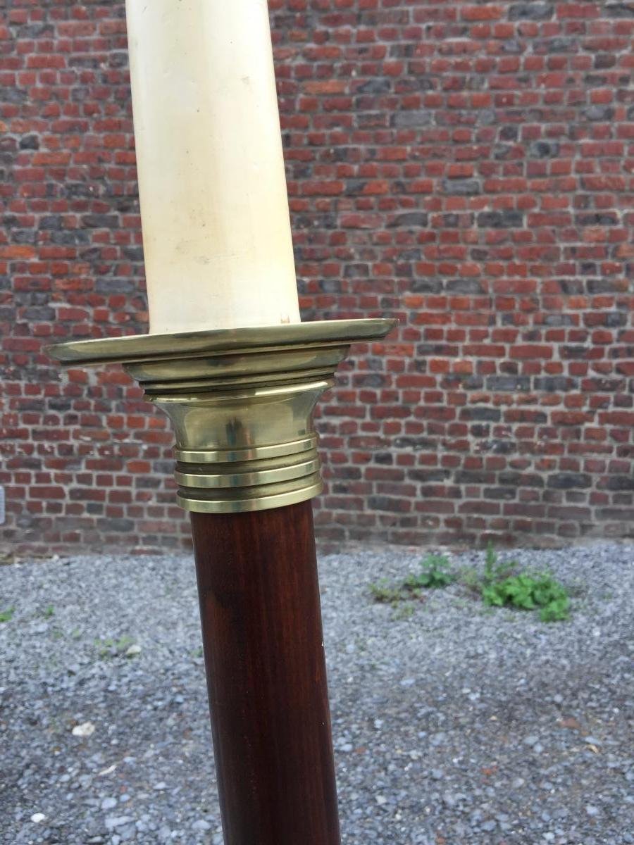 Maison Jansen, Floor Lamp In Mahogany And Bronze Circa 1950-photo-4