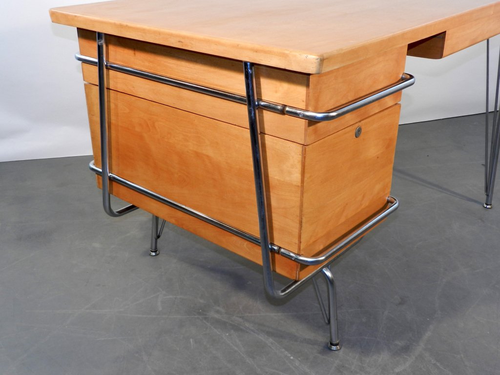 Heywood Wakefield Trimline Desk & Chair Kem Weber Design : U.s.a Period: 1950 -photo-3