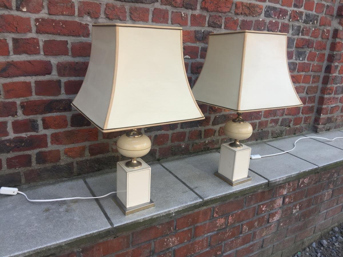 Pair Of Lamp Style Barbier, Circa 1970-photo-3