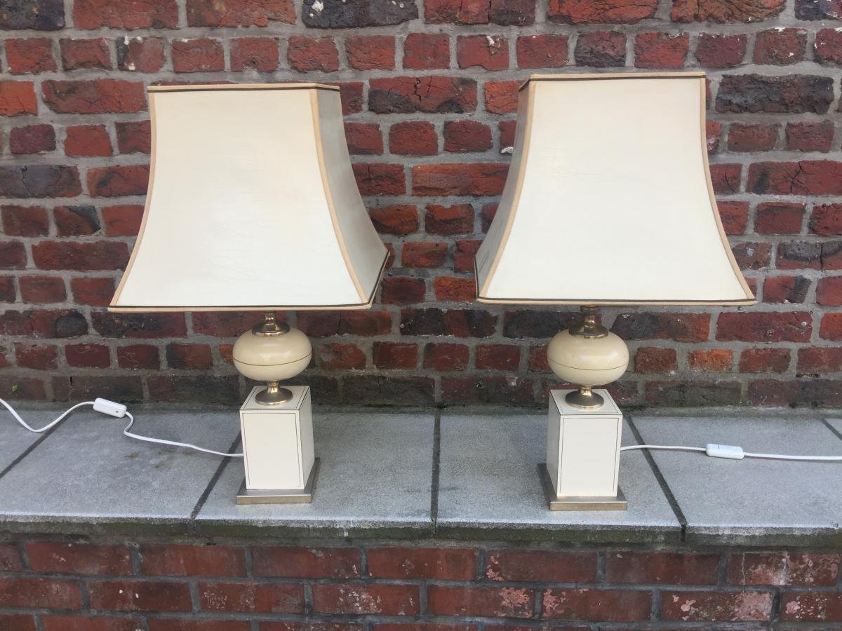 Pair Of Lamp Style Barbier, Circa 1970-photo-4