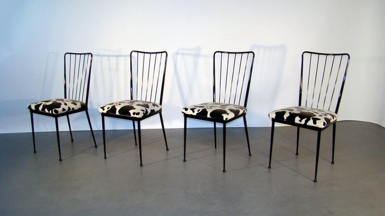 Suite De 4 Chaises  Dans Le Style De Colette Gueden , Circa 1960-photo-2