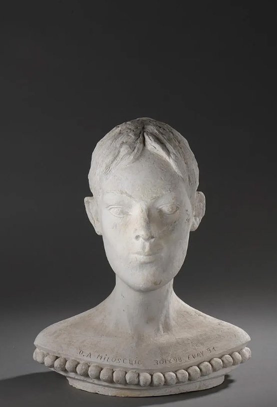 Dragoljub Milosevic (1939-2019) Jacqueline, 1998 Epreuve En Plâtre Patiné, Signée, Datée 