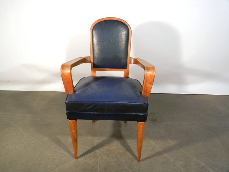 Art Deco Elm Desk Chair, Circa 1940 Attributed To Batistin Spade-photo-2