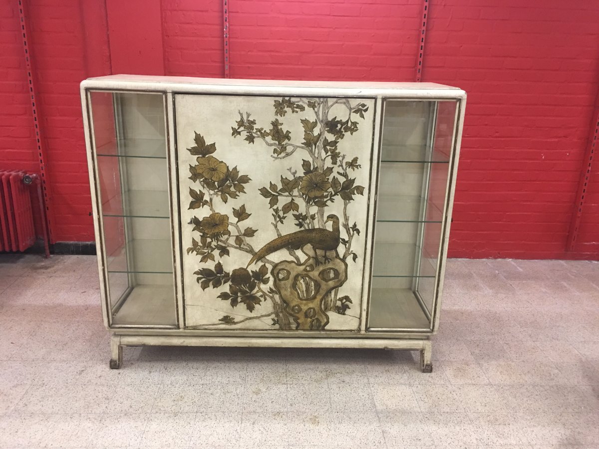 Grand Bar Vitrine A Systeme En Bois Laqué , Italie Circa 1950/1960-photo-4