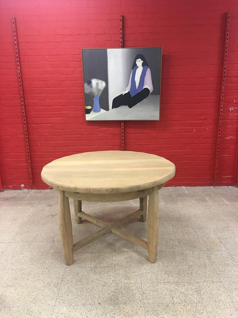 Brutalist Table In Massive Elm, Circa 1950/1960-photo-4