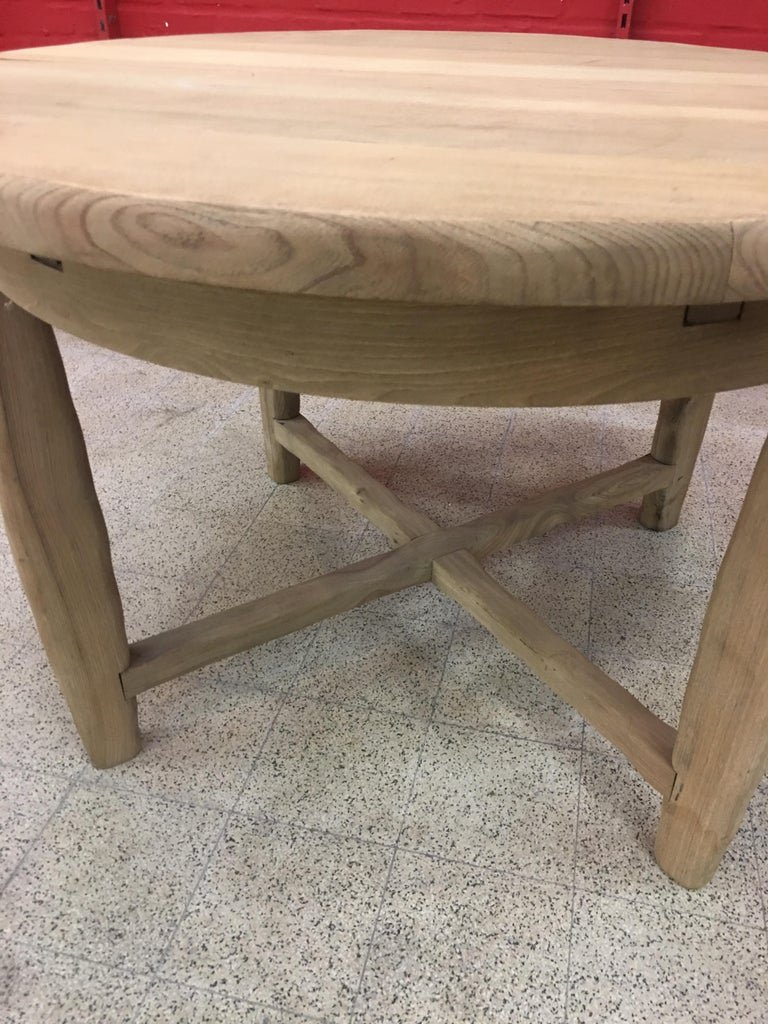 Brutalist Table In Massive Elm, Circa 1950/1960-photo-5