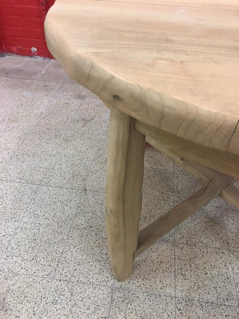 Brutalist Table In Massive Elm, Circa 1950/1960-photo-6