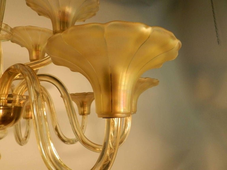 Lustre époque Art Deco En Cristal De Boheme A 12 Branches , Circa 1940 "-photo-3