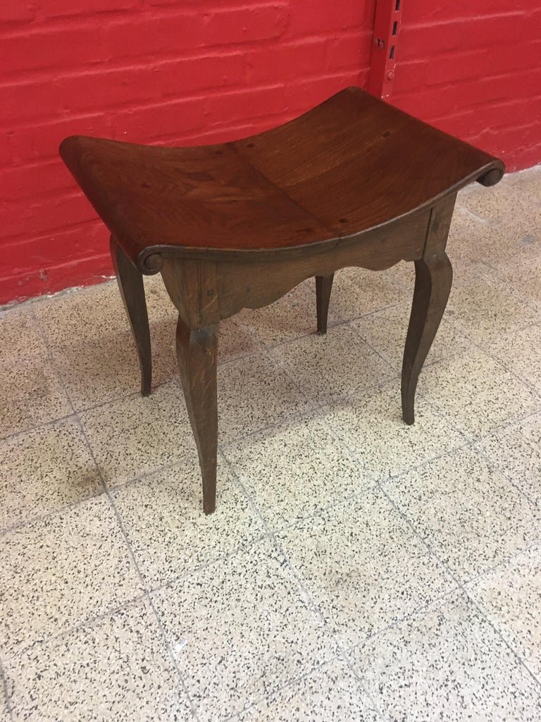 Charles Dudouyt (1885-1946) Art Deco Oak Seat, Circa 1930/1940, Signed-photo-2