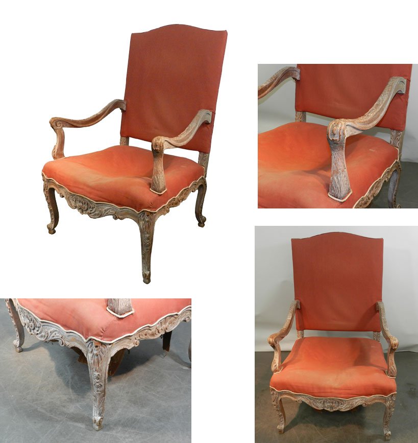 Large Old Louis XV Style Armchair, End XIX-photo-2
