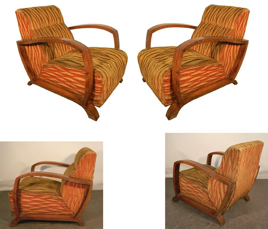 Paire De Fauteuils Epoque Art Deco, Circa 1930 -photo-2