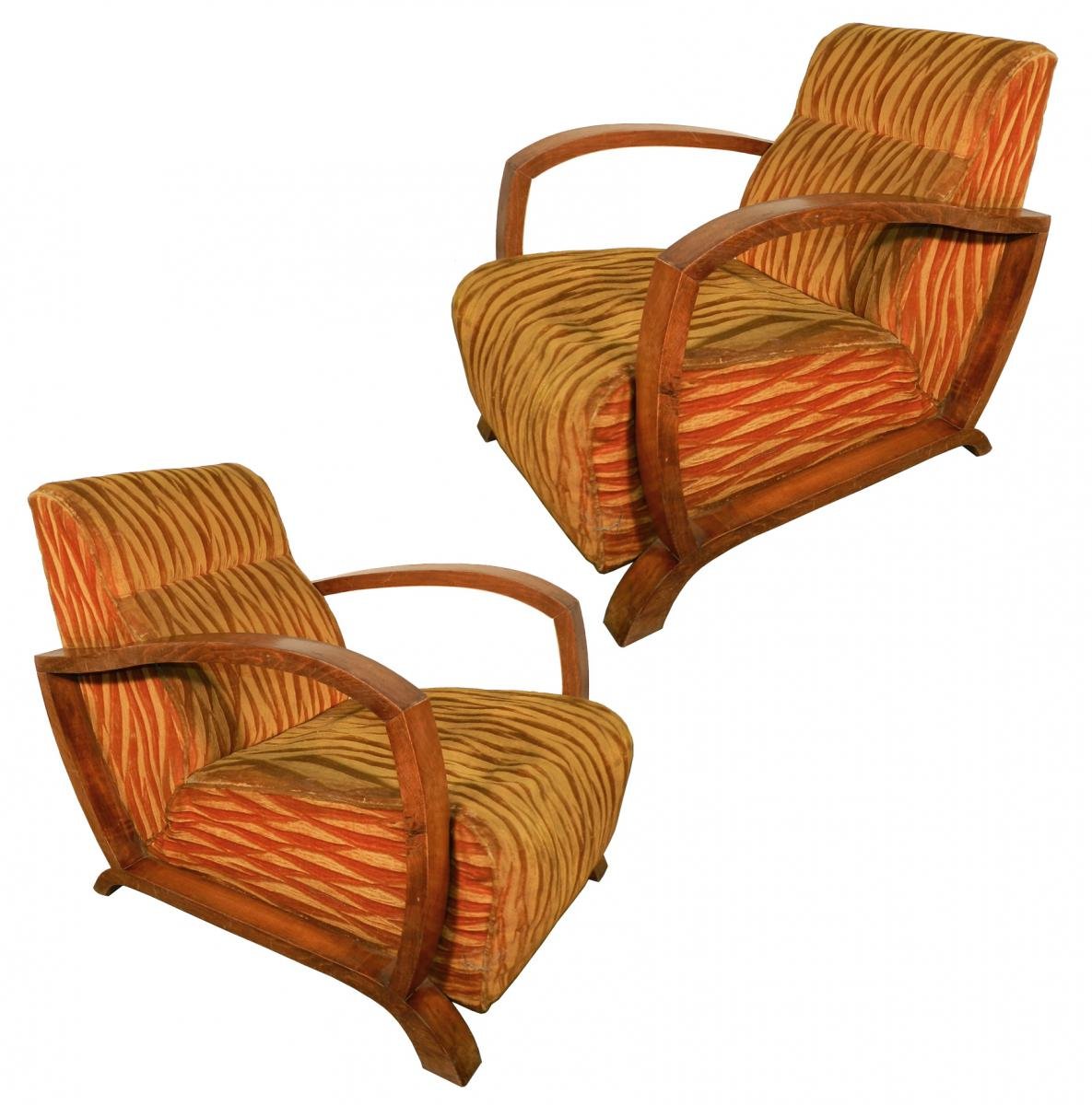 Pair Of Art Deco Period Armchairs, Circa 1930-photo-4