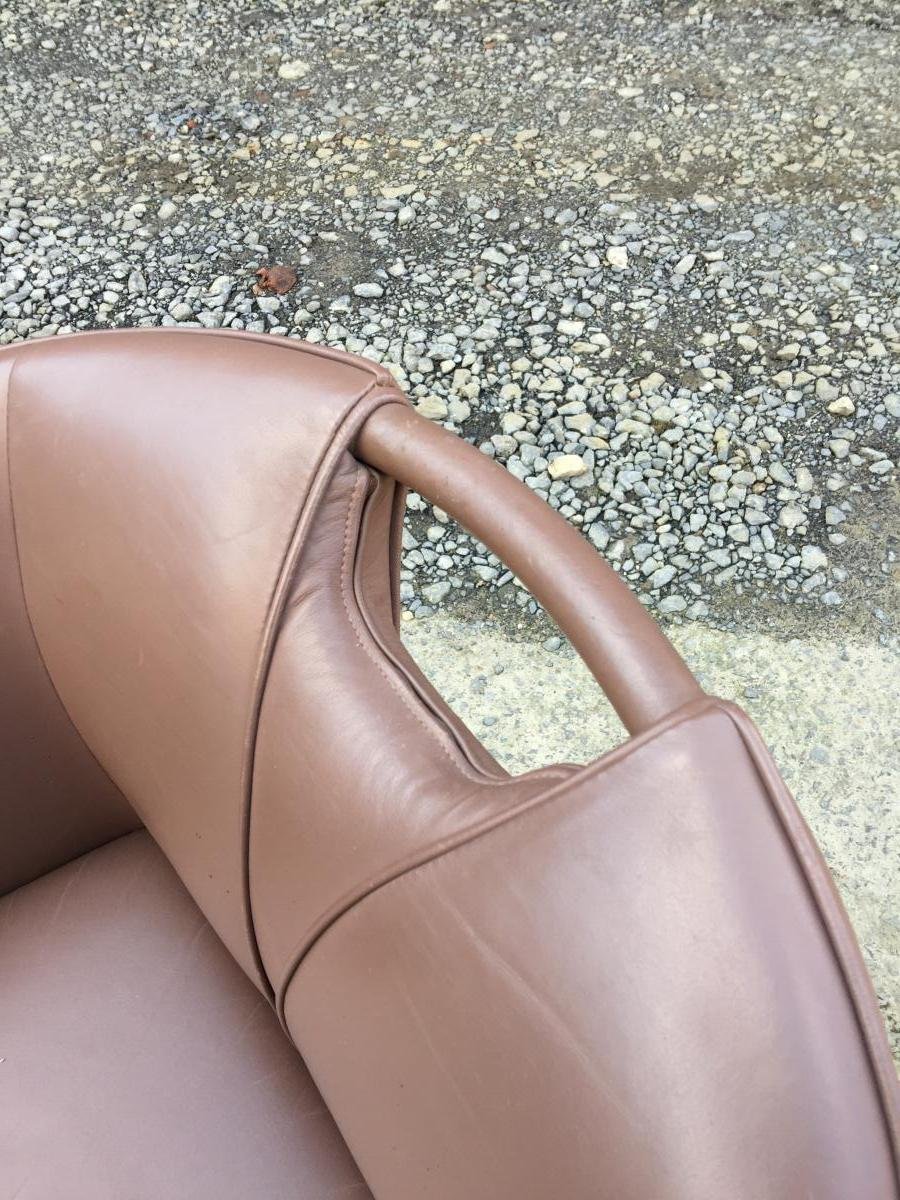 Paolo Piva, 4 Leather Armchairs, Wittmann Edition, Circa 1980-photo-2