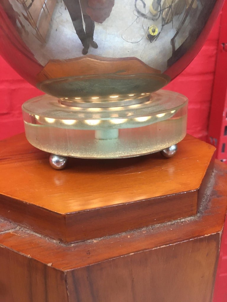 Illuminated Washbasin Art Deco Period In Chromed Metal Etverre Circa 1930, Fully Restored-photo-1