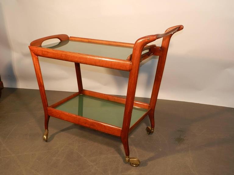 Ico Parisi Italian Fruit Wood Rolling Table 1950-photo-3