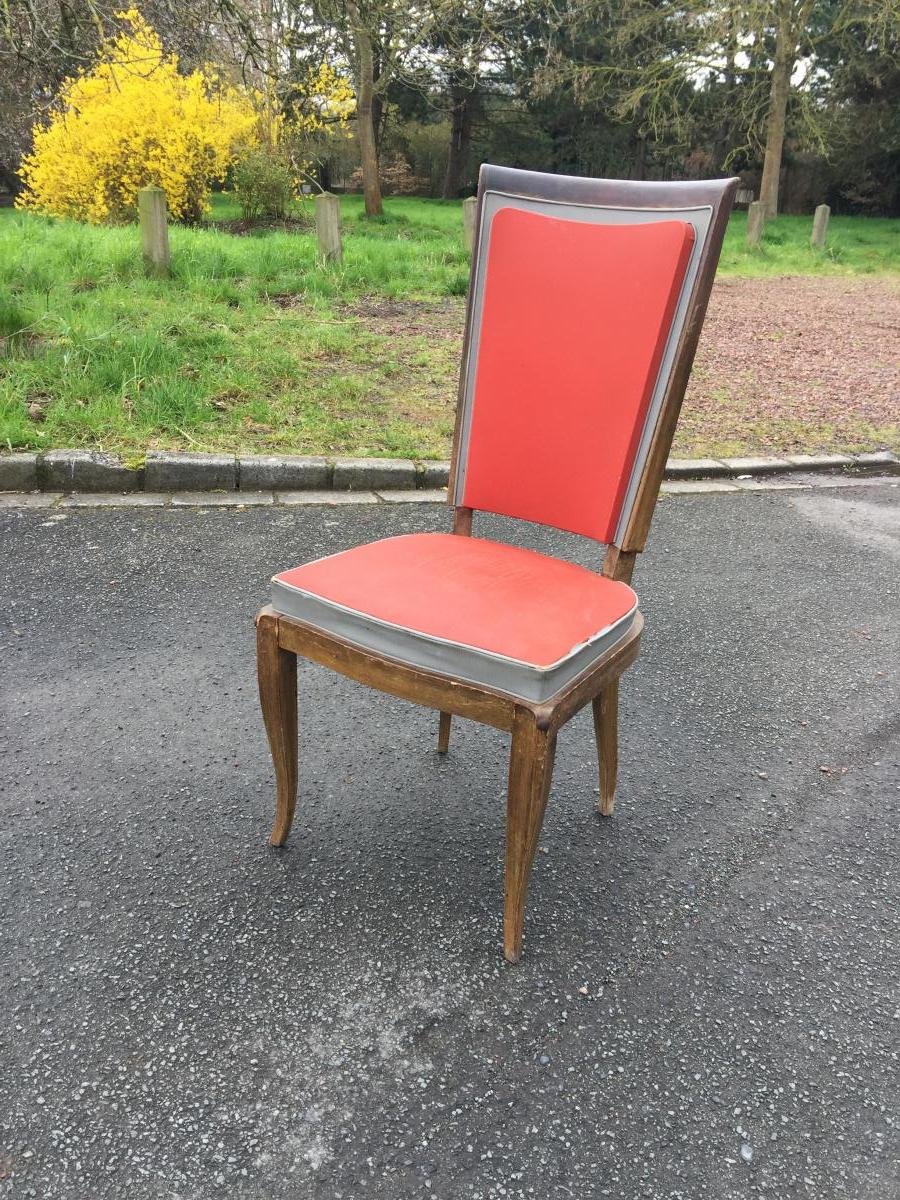 Suite Of 8 Chairs Art Deco Period, Circa 1930/1940-photo-3