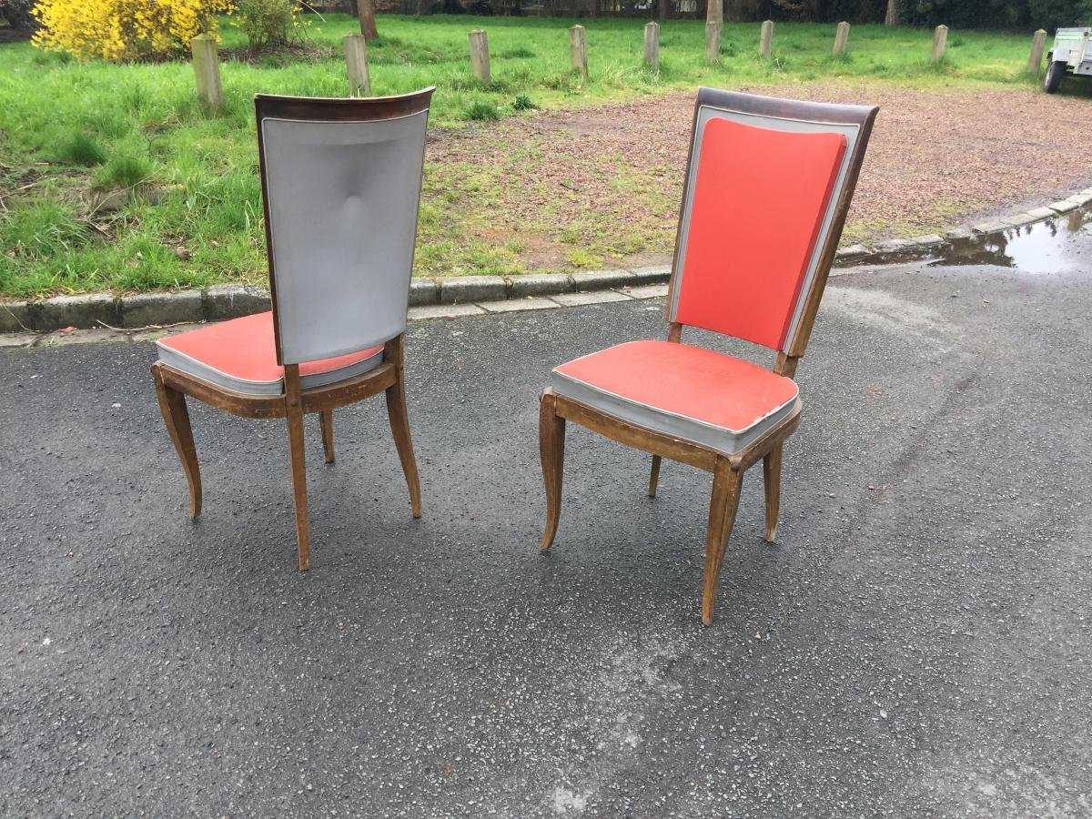 Suite Of 8 Chairs Art Deco Period, Circa 1930/1940-photo-4