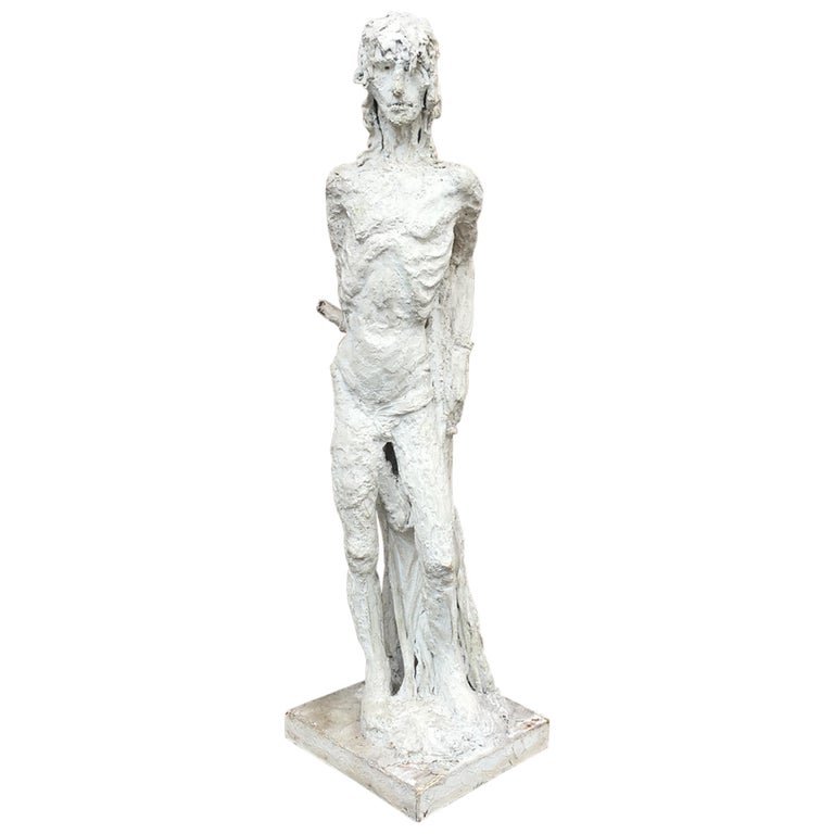 Marcel Delmotte (1901-1984) Rare Wood And Plaster Sculpture, Circa 1960