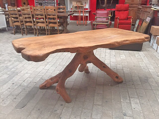 Brutalist Table, Organic, In Olivier Around 1970