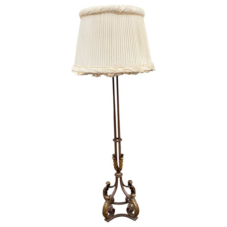 Art Deco Floor Lamp In The Style Of Gilbert Poillerat, Circa 1940