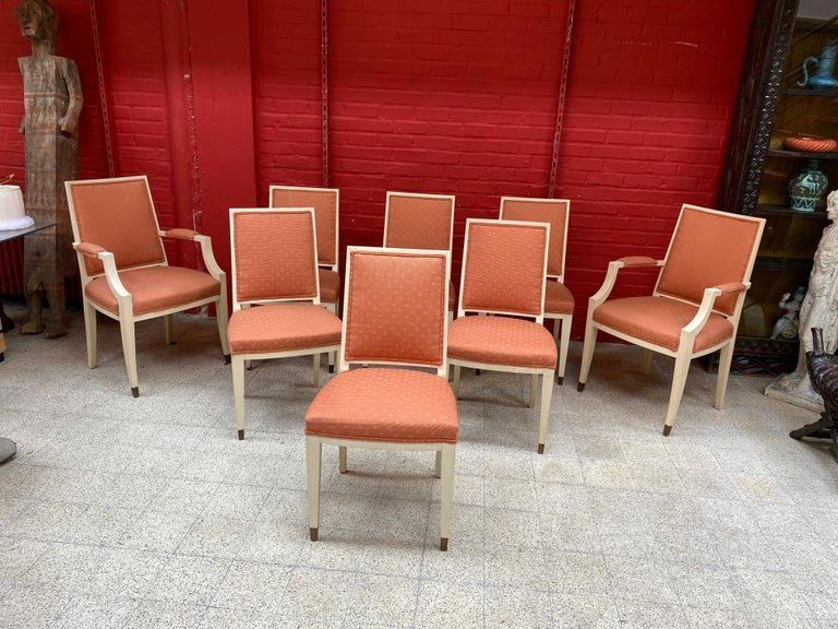 6 Art Deco Chairs In The Style Of Andre Arbus-photo-6