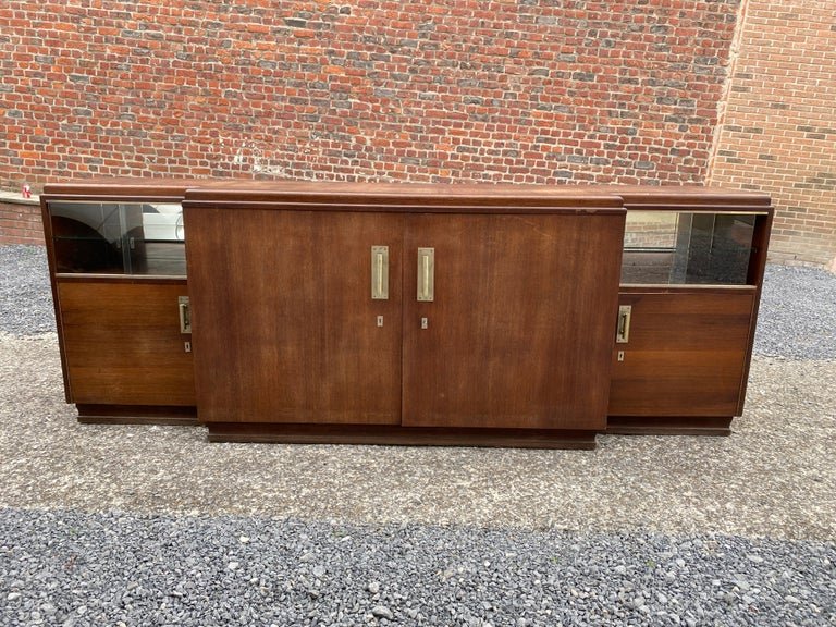 Large Art Deco Sideboard In Rosewood, Circa 1930 (280cm)-photo-2