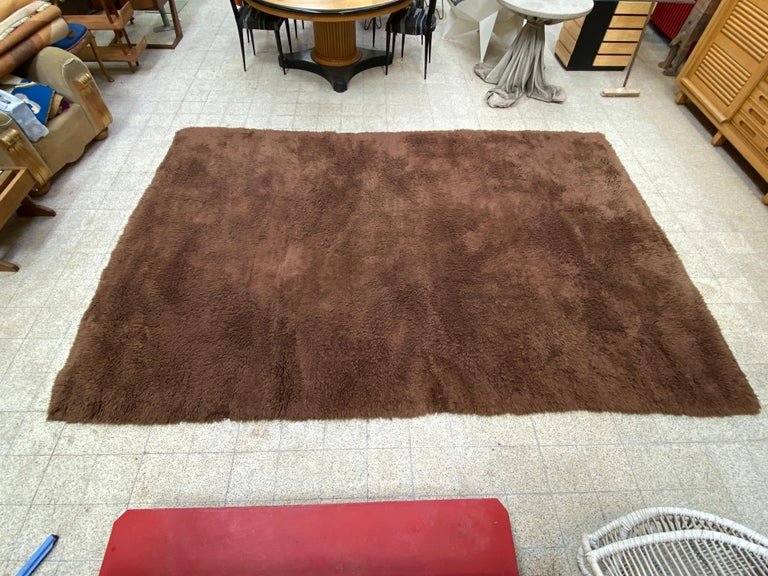 Tisca , Grand Tapis Vintage En Laine épaisse , Commande Speciale Circa 1960/1970-photo-2