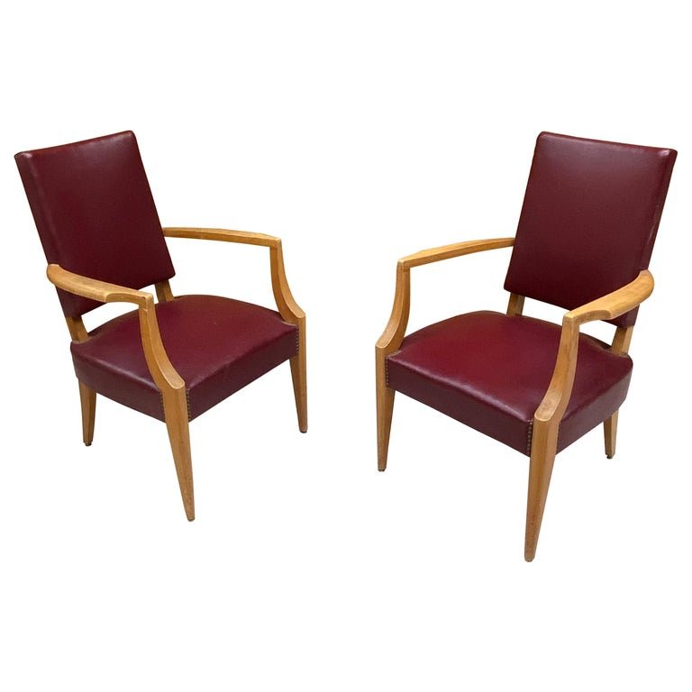 Pair Of Art Deco Armchairs Circa 1940/1950 In The Style Of André Arbus