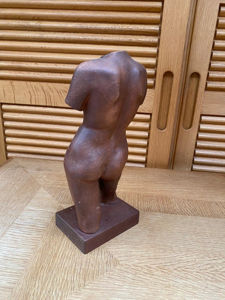 Arthur Dupagne (1889-1961) Africanist Sculpture In Terracotta, Circa 1940-1950-photo-2