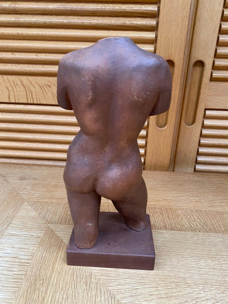 Arthur Dupagne (1895-1961)  Sculpture Africaniste En Terre Cuite , Circa 1940-1950-photo-3