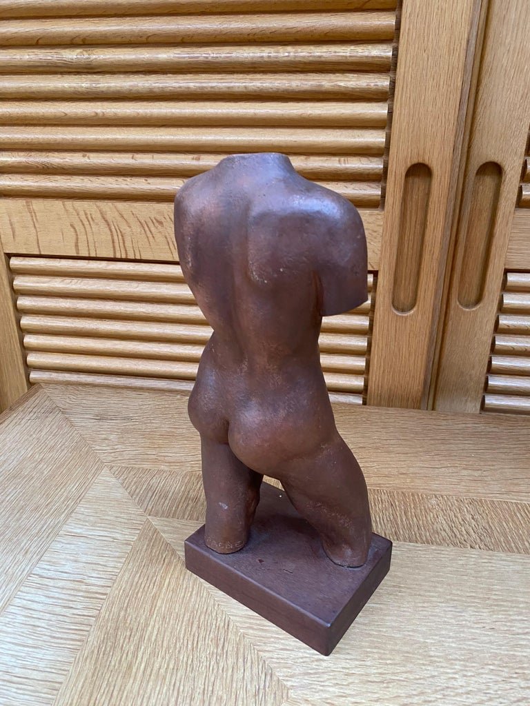 Arthur Dupagne (1889-1961) Africanist Sculpture In Terracotta, Circa 1940-1950-photo-4