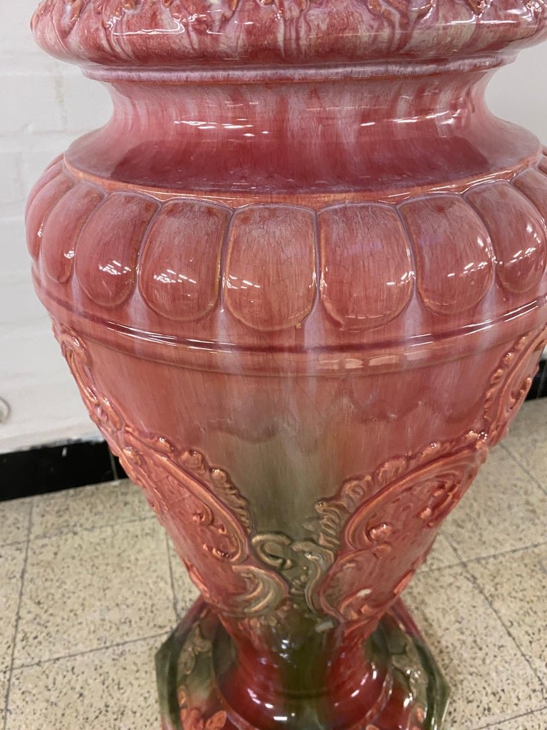 Selette Art Nouveau Ceramic Attibué A Massier, Vallauris Circa 1900-photo-2