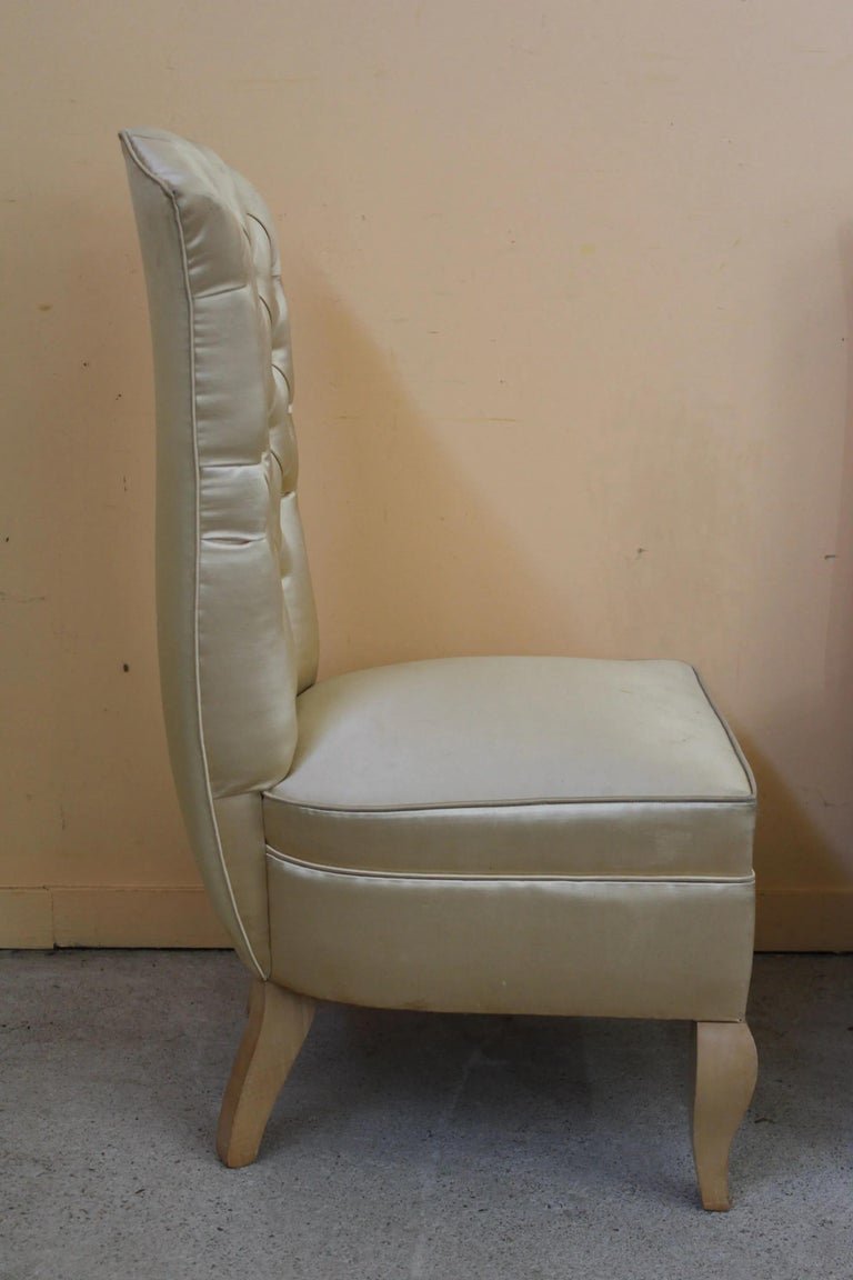 4 Art Deco Armchairs In Sycamore And Satin, Circa 1940/1950-photo-2