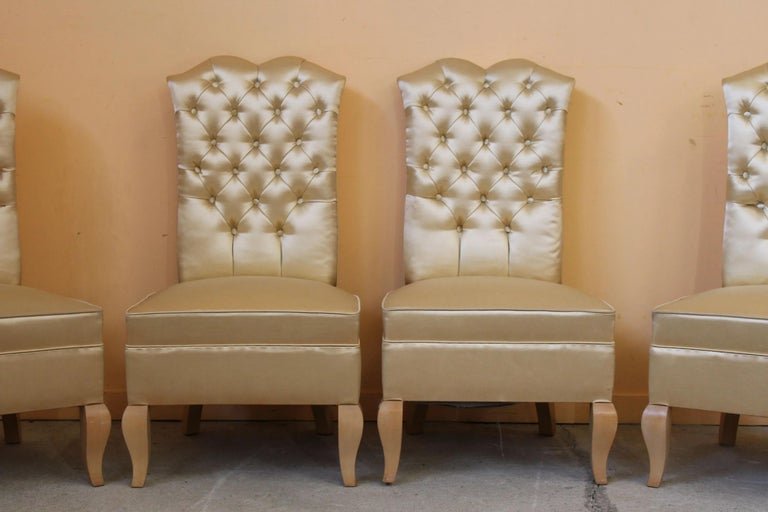 4 Art Deco Armchairs In Sycamore And Satin, Circa 1940/1950-photo-3